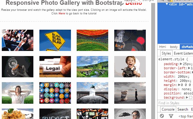 jQuery bootstrap-photo-gallery